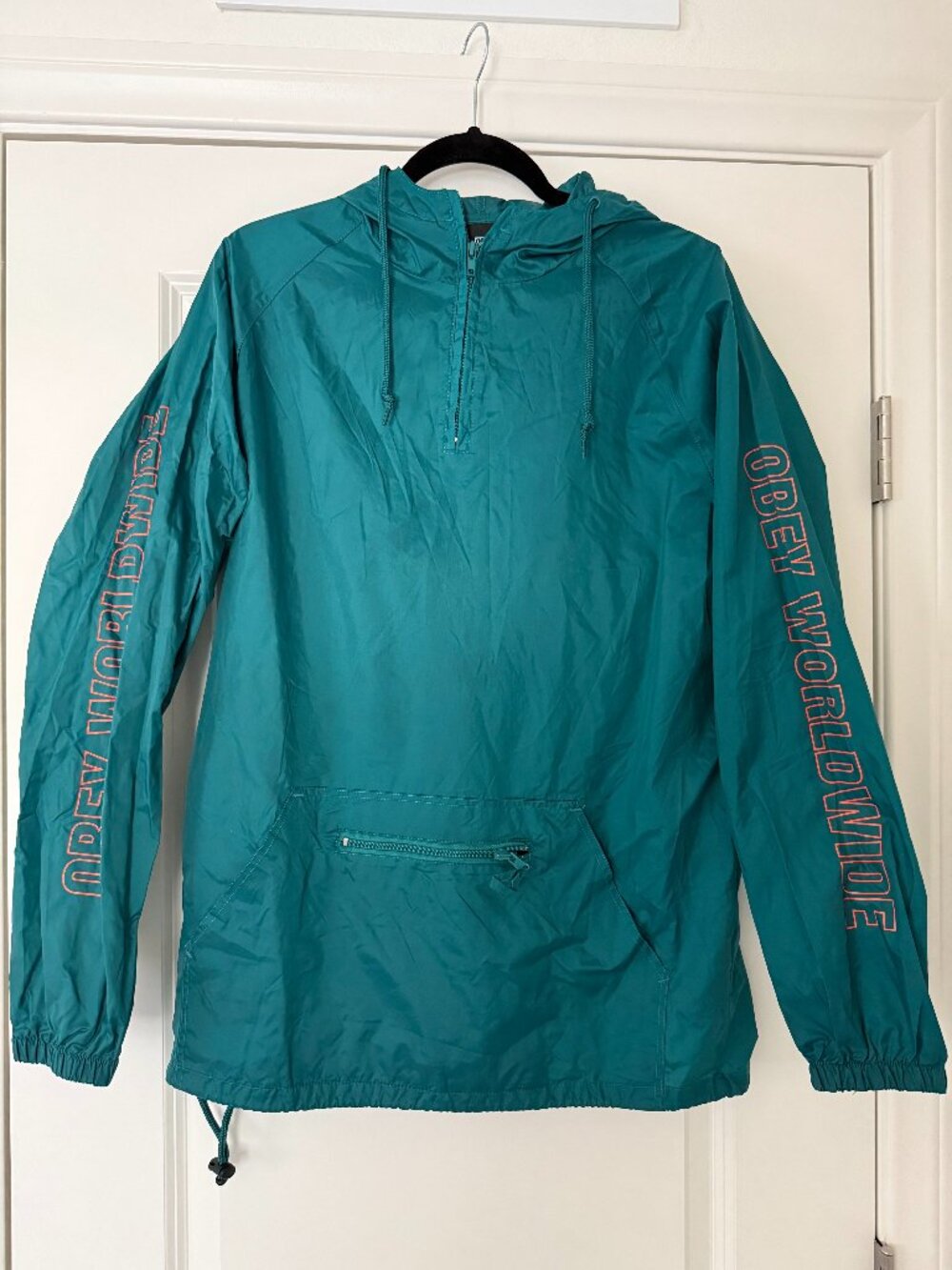 OBEY Worldwide Teal Pullover Windbreaker Jacket